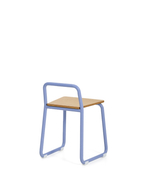 Tinn Стул из ясеневого шпона с синей металлической конструкцией