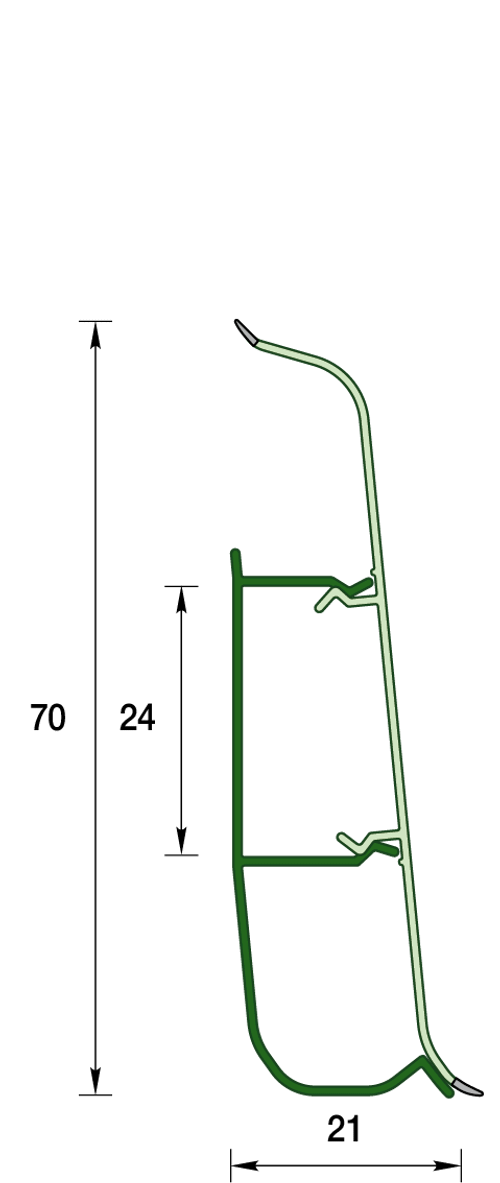 Плинтус напольный ПВХ "Деконика" 549 Лофт светло-бежевый 2200х70х21 мм