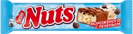 Шоколадный батончик фундук мороженое печенье Nuts Duo 60г