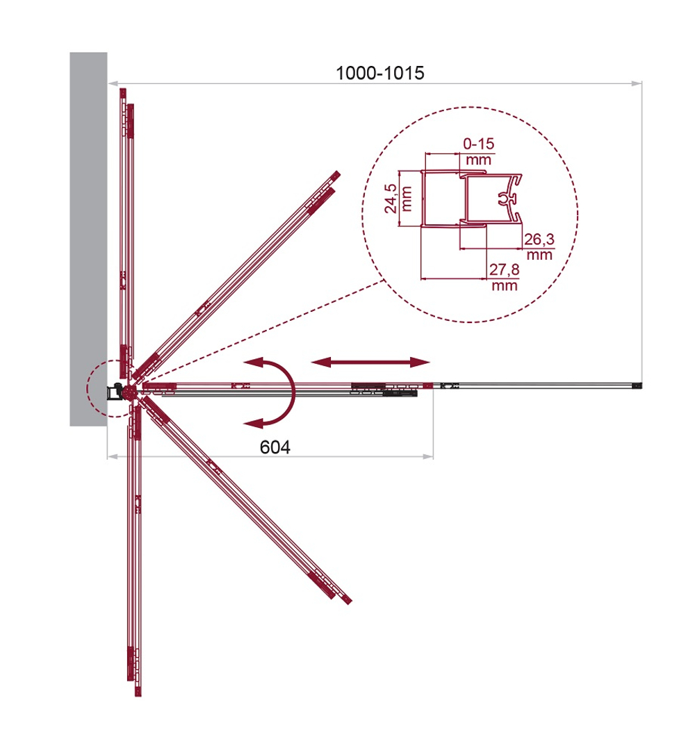 Шторка на ванну BelBagno LUCE-VF-11-100/145-C-Cr
