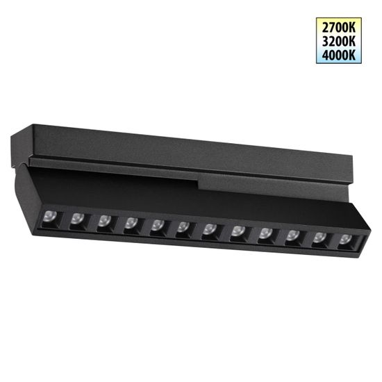 359760 OVER NT25 396 черный Светильник накладной с перекл. цв. температуры IP20 LED 12W 180-265V 2700К/3200К/4000К EOS