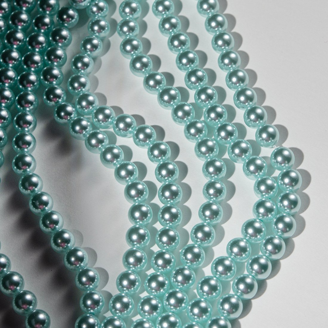 Хрустальный жемчуг, оттенок "Тиффани", шар 8мм, улучшенное покрытие