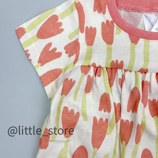 Песочник хлопковый, Молочный с тюльпанами