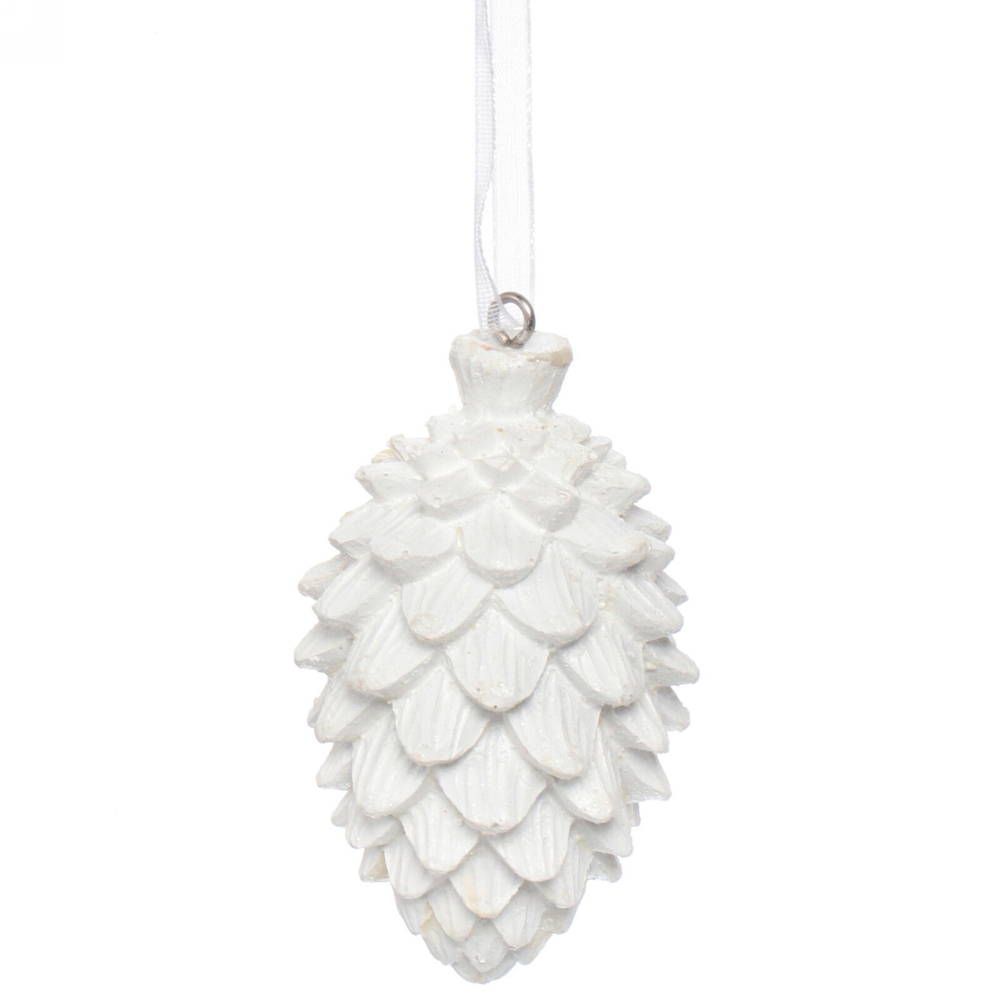 Украшение новогоднее подвесное «Новогодняя шишка» 6 см,белый