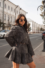 Юбка мини из джинсы с инкрустацией