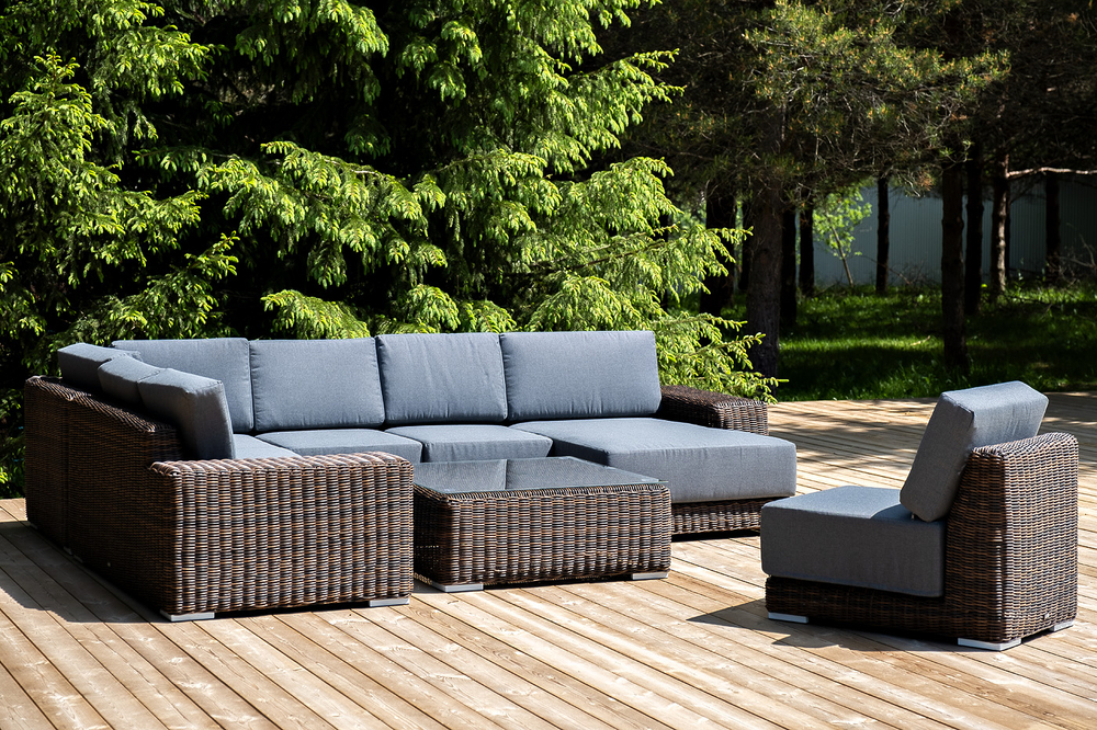"Капри" трансформирующаяся лаунж-зона из искусственного ротанга, цвет коричневый