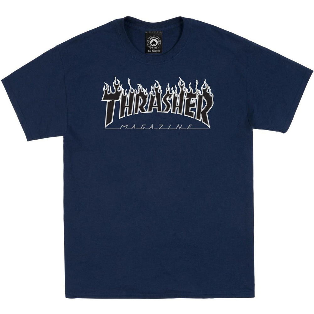 Футболка Thrasher Flame Logo Navy/Black
