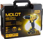 Аккумуляторная дрель-шуруповерт MOLOT MBD 1215 Li в чемодане