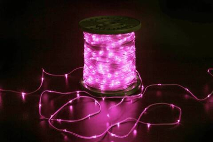 Светодиодная гирлянда Краса 200 м., 2000 LED, 24V, розовый, статика, прозрачный провод, Teamprof (TPF-CR200-24V-T/P)