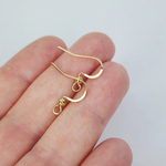 Ювелирные швензы крючки, сталь 316, позолота, классика дужки 19мм