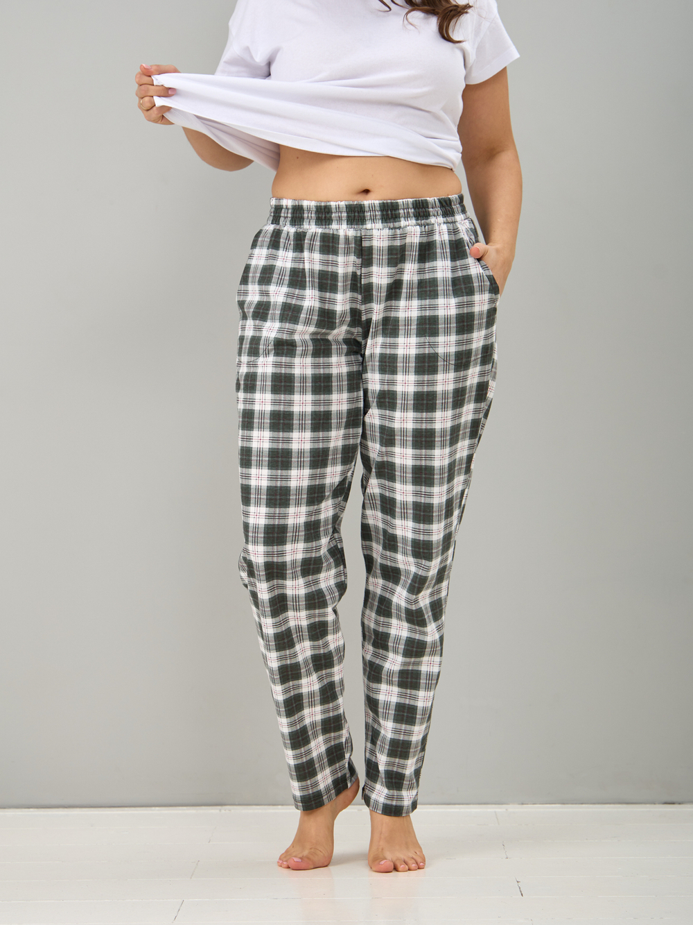 Брюки Б-18/хаки-клетка