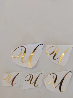 Наклейки свадебные на бутылки и бокалы инициалы "Ч"