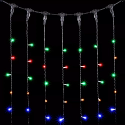 Светодиодный занавес 2*2 м., 400 разноцветных LED ламп, черный провод ПВХ, LTC (PCL402-11-2M)