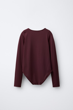 ZARA БОДИ ИЗ ПОЛИАМИДА, БОРДОВЫЙ