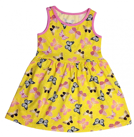 Сарафан 202/7 желтый, бабочки