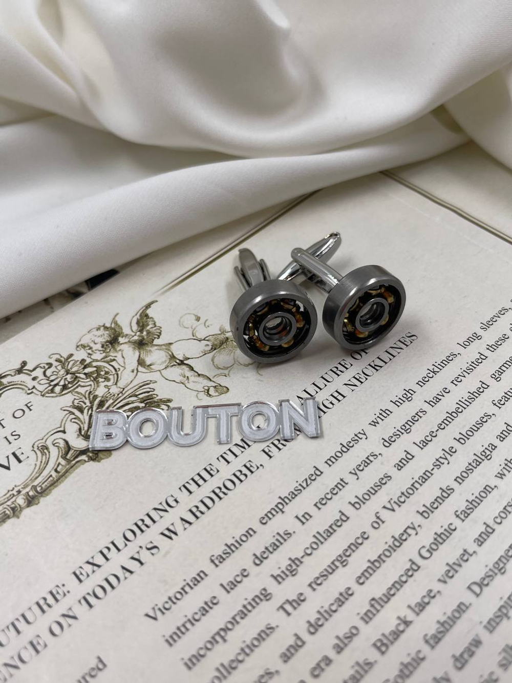 Запонки серебристые " Подшипник"