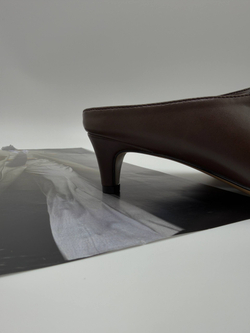 Мюли на каблуке женские экокожа арт. 416-4 цвет"коричневый"