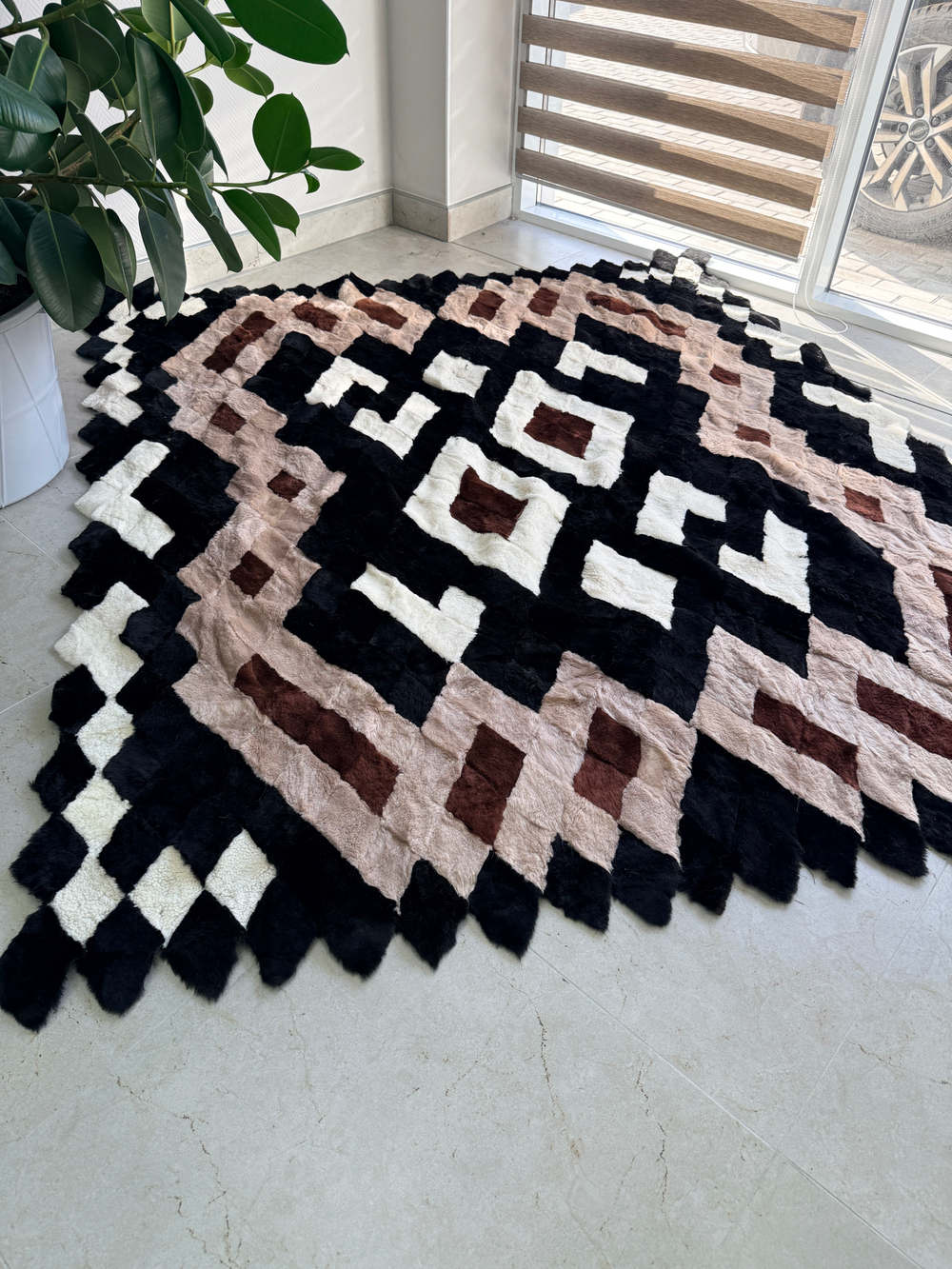 Покрывало меховое ковер из шкуры овчины