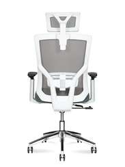 Кресло офисное Гарда SL белый пластик серая сетка серая сидушка крестовина хром