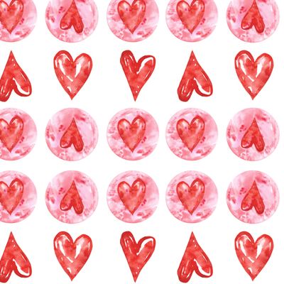 Акварельные сердечки