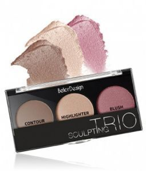 BelorDesign Набор для скульптурирования лица SCULPTING TRIО,тон 2 (скульптор, хайлайтер, румяна)