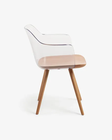 Стул Bjorg с подлокотниками и прозрачной спинкой | Купить в Hallberg.ru