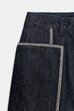 ZARA ШОРТЫ Z1975 С ВЫШИВКОЙ, СИНИЙ
