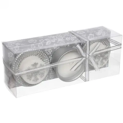 Свечи новогодние «Сказочное желание» 22x8.3x7 см, серебро