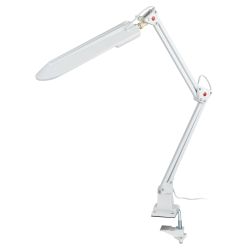 Настольный светильник ЭРА NL-201-G23-11W-W с лампой PL на струбцине белый