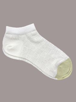 Короткие носки р.35-40 "Перфорация Сердечки" Молочные