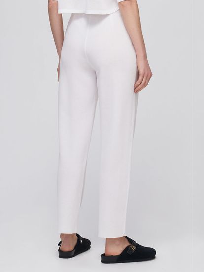 Женские брюки белого цвета из вискозы - фото 4