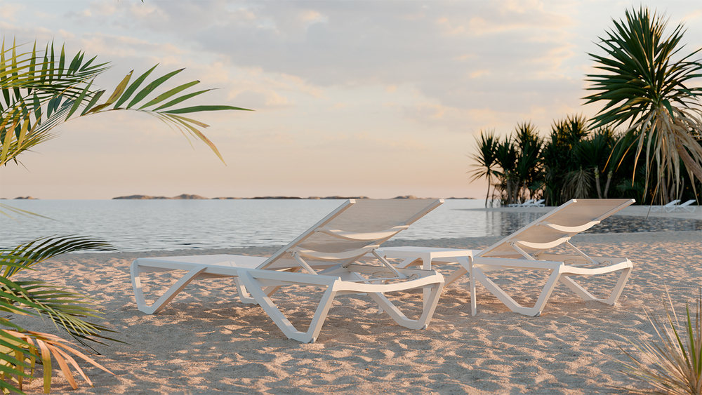 Шезлонг-лежак металлический Wave