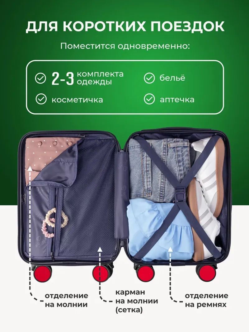 Чемодан Bonle размер XS Красный