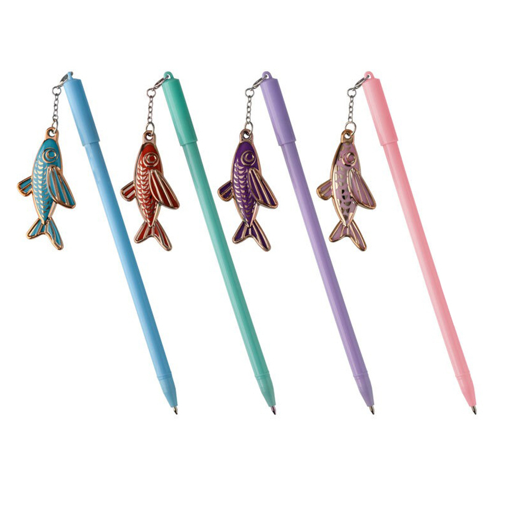 Ручка шариковая, Basir, синие чернила, серия "Рыба", с брелоком, 40 шт