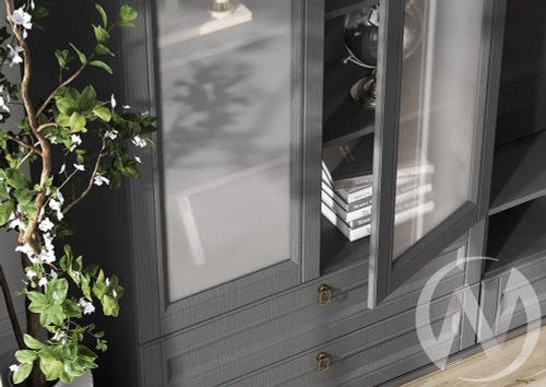 Гостиная Престиж 1 (графит/графит структурный) Вариант №1