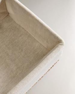 ZARA HOME КВАДРАТНАЯ КОРЗИНА С ТЕКСТИЛЬНОЙ ПОДКЛАДКОЙ, СВЕТЛО-БЕЖЕВЫЙ