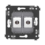 Компьютерная розетка RJ-45 без шторки в стену, кат.5е двойная, "Avanti", "Закаленная сталь"