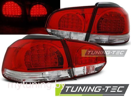 Задние фонари VW Golf 6 red white led