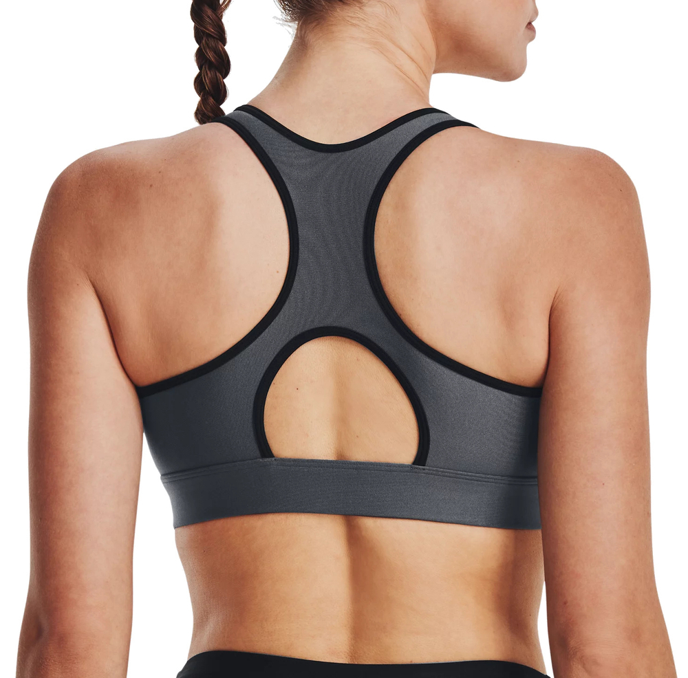ТОП теннисный Under Armour Women's UA Bra Mid Padless - pitch gray/black