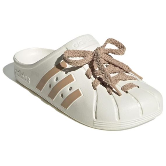 Adidas ADILETTE CLOGS 'White Brown'