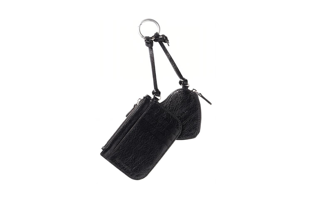 Balenciaga Fine Grained Sheepskin Card Holder Women"s Black