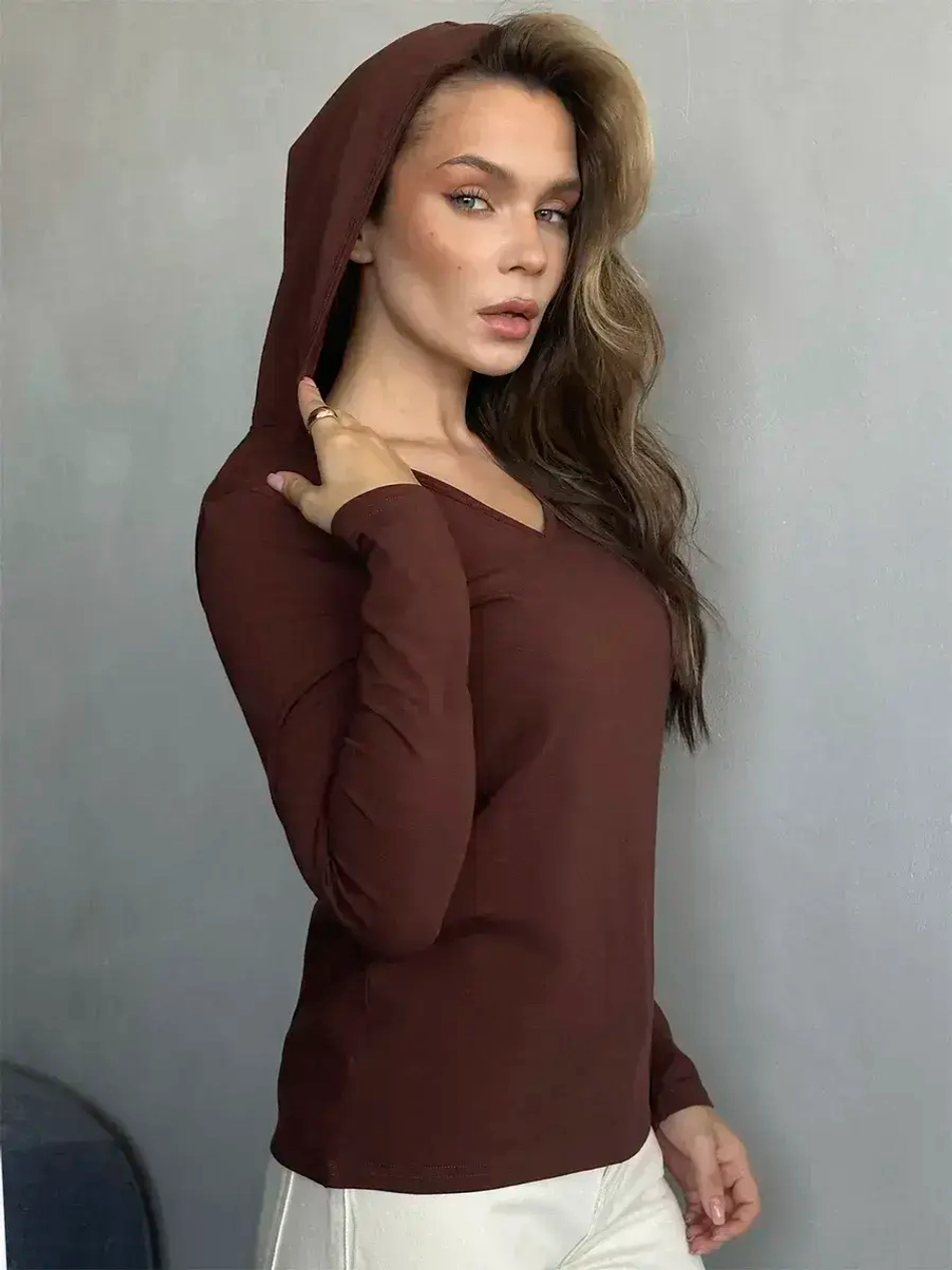 Лонгслив с капюшоном