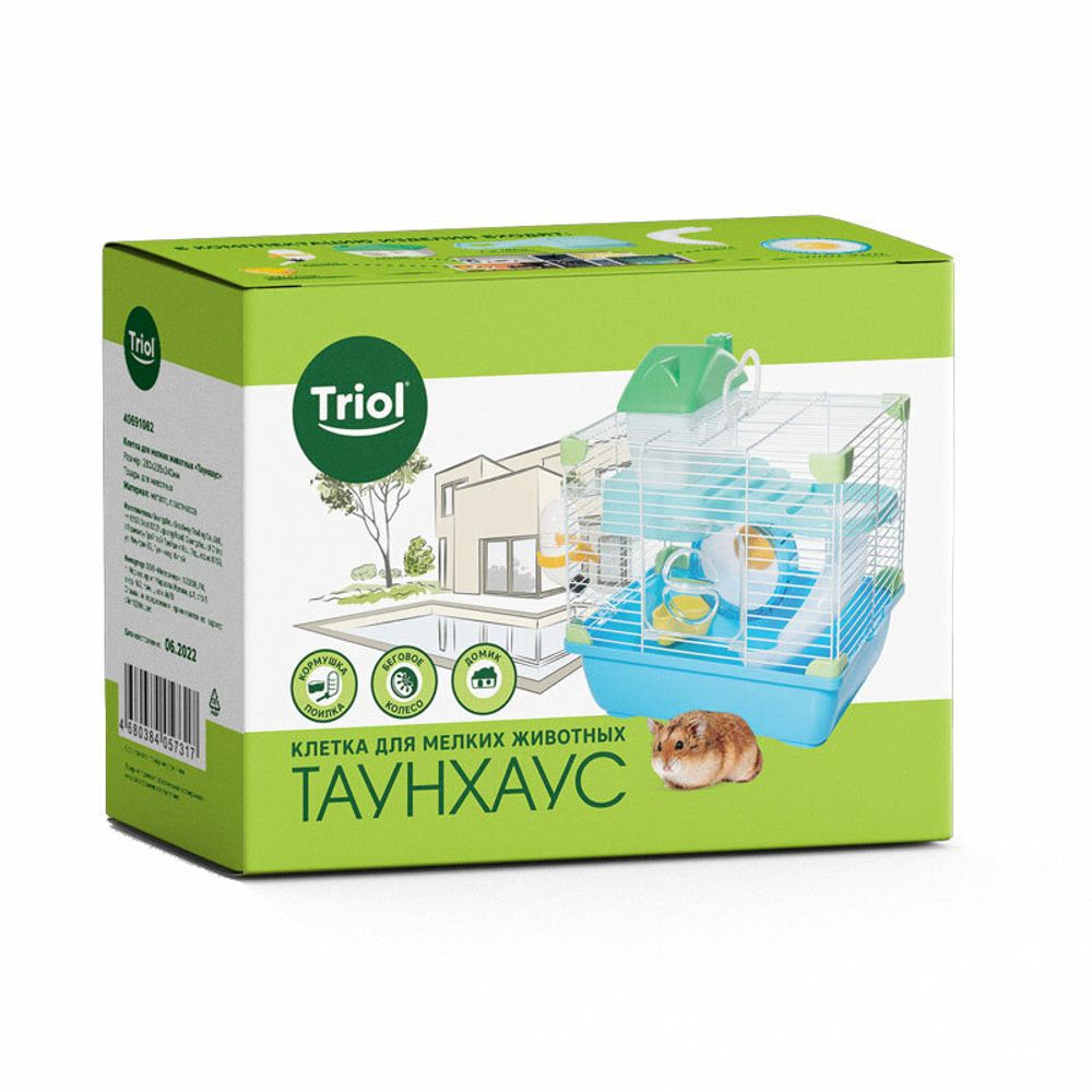 Клетка Triol для мелких животных "Таунхаус", эмаль, 280*205*240мм