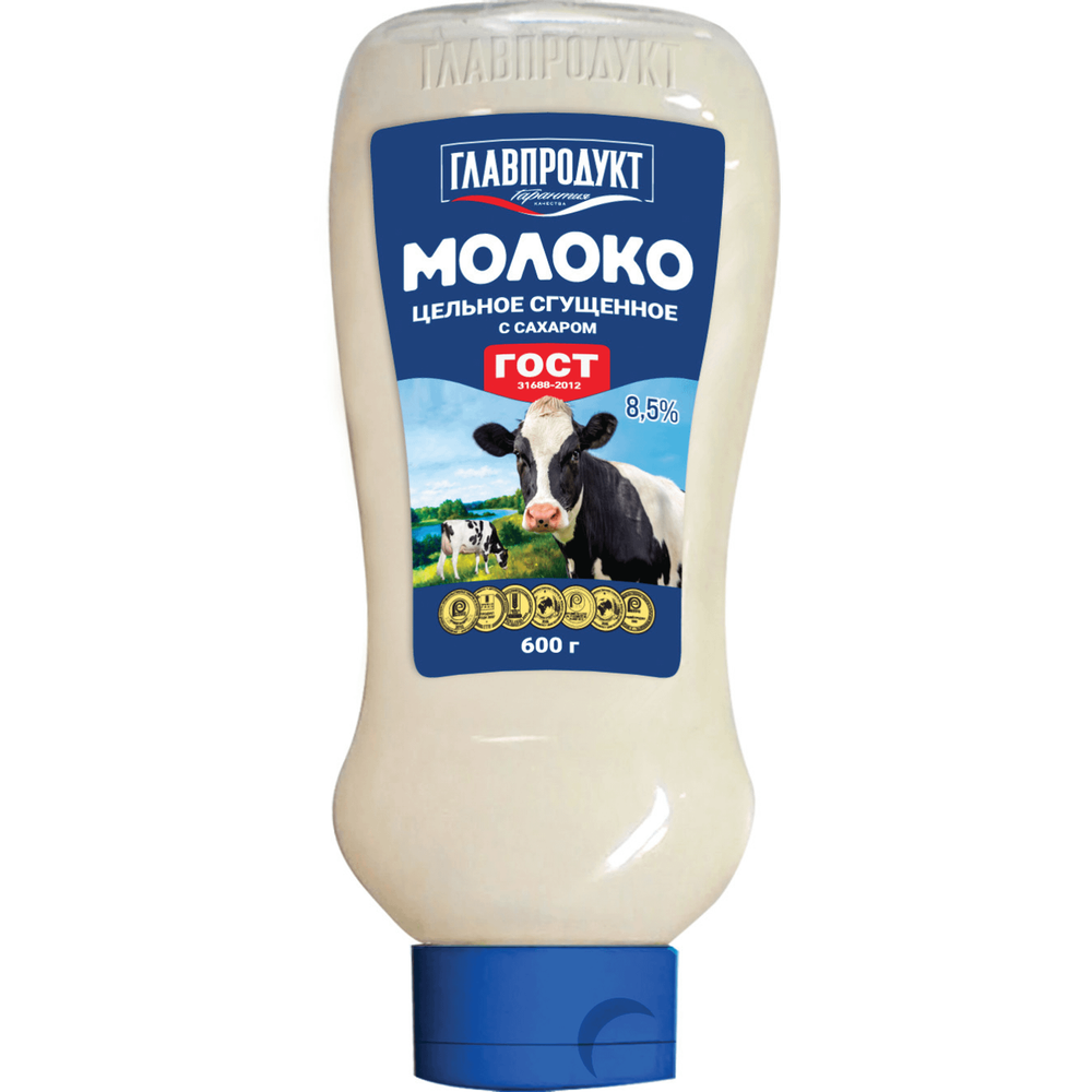 Сгущенное молоко Главпродукт цельное с сахаром 8,5% БЗМЖ 600 г
