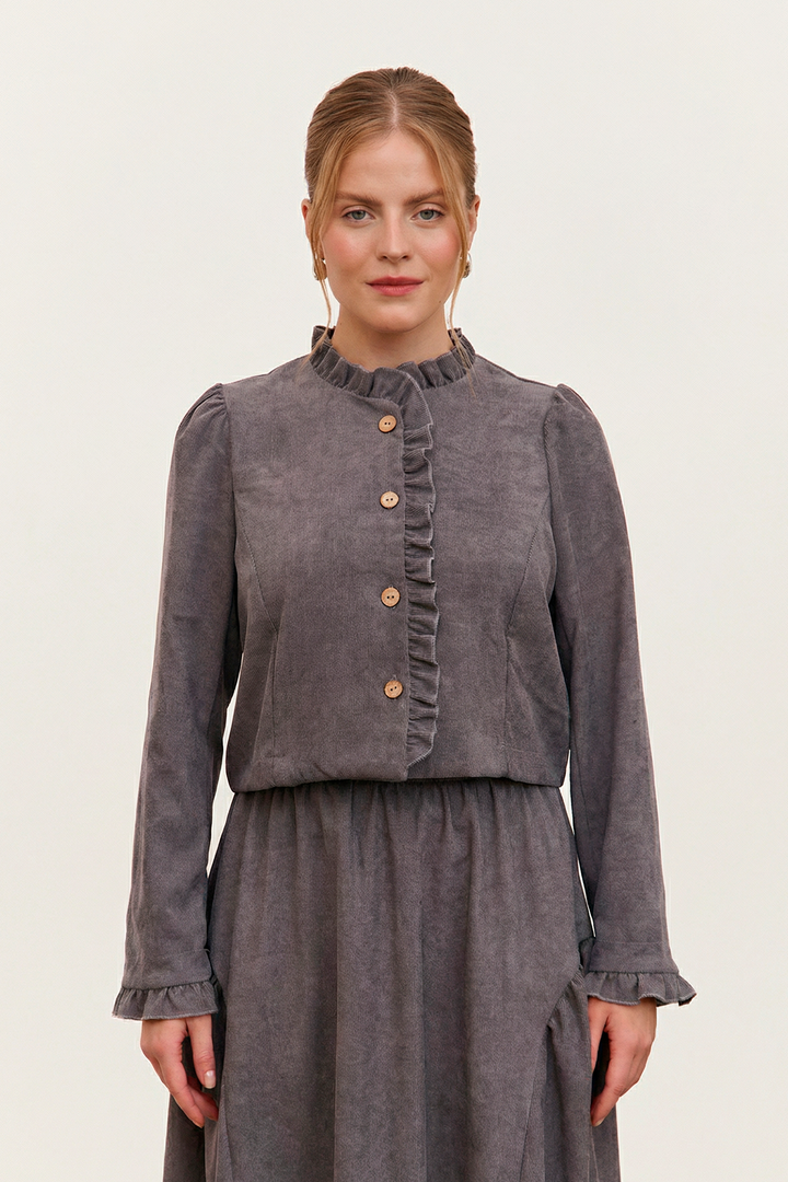 Жакет вельвет укороченный