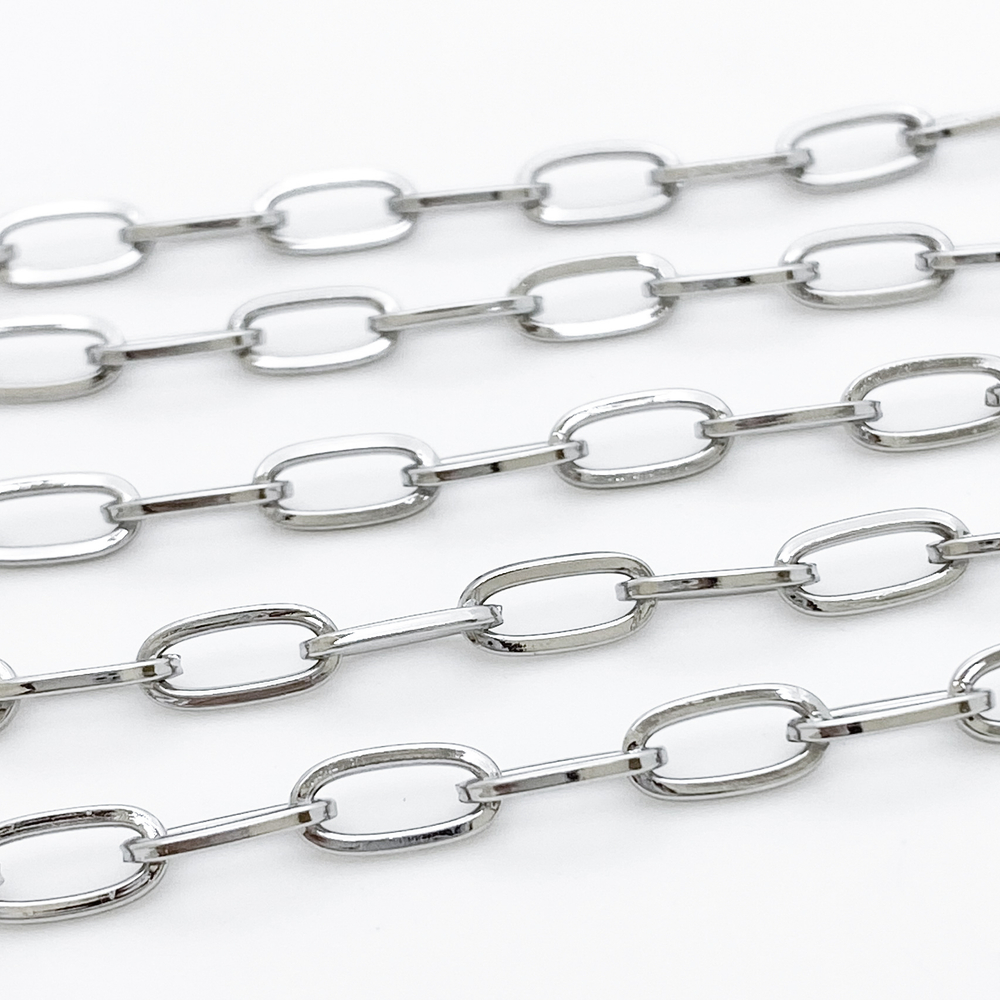 Цепочка, цвет серебро, размер звена 10*4,5 мм, цена за 50 см