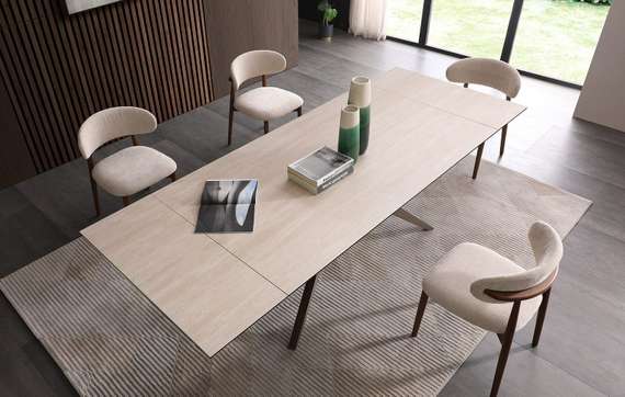 Стул Ando бежевый, ножки орех