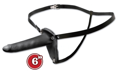 Женский тонкий страпон Beginners Penetrix Strap-on - 15 см. (Цвет: черный)