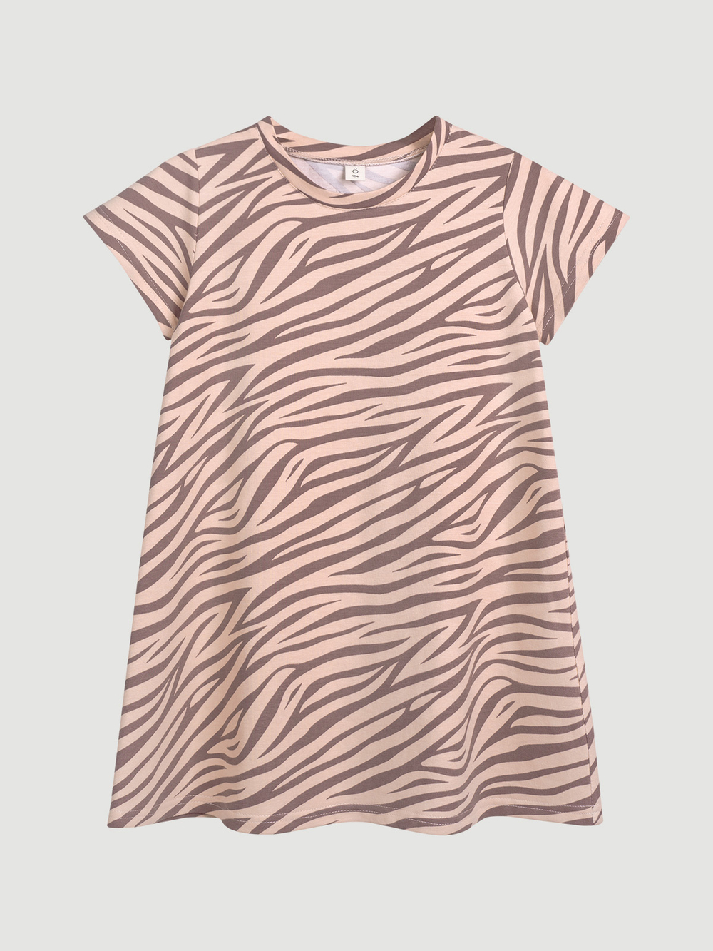 Платье трапеция Mjölk Зебра розовая, с коротким рукавом
