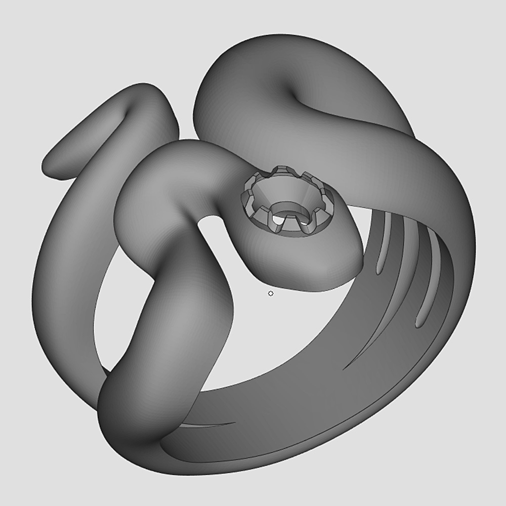 3д модель кольцо змея